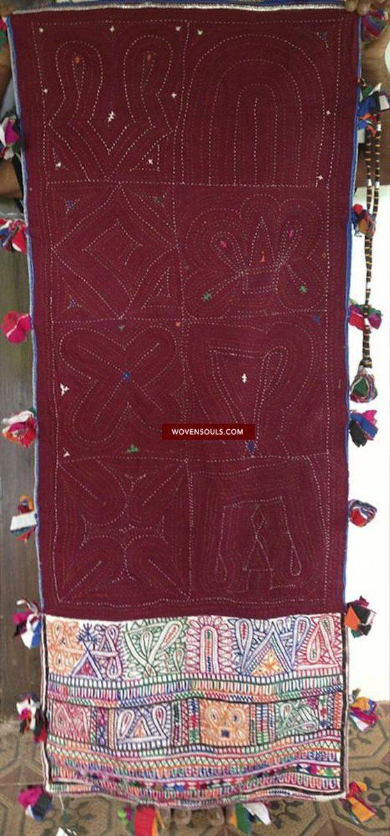 463 SOLD Large Sack Vintage Indian Tribal Textile with Embroidery-WOVENSOULS-Antique-Vintage-Textiles-Art-Decor