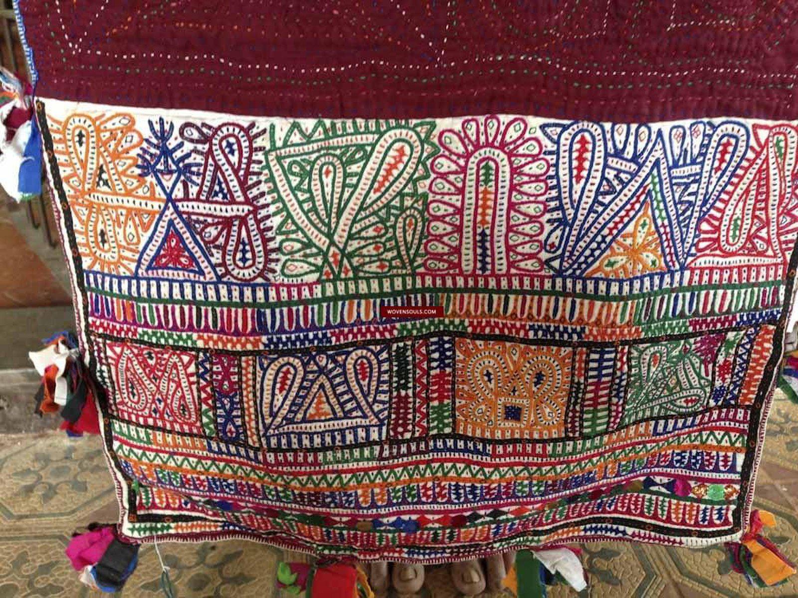 463 SOLD Large Sack Vintage Indian Tribal Textile with Embroidery-WOVENSOULS-Antique-Vintage-Textiles-Art-Decor