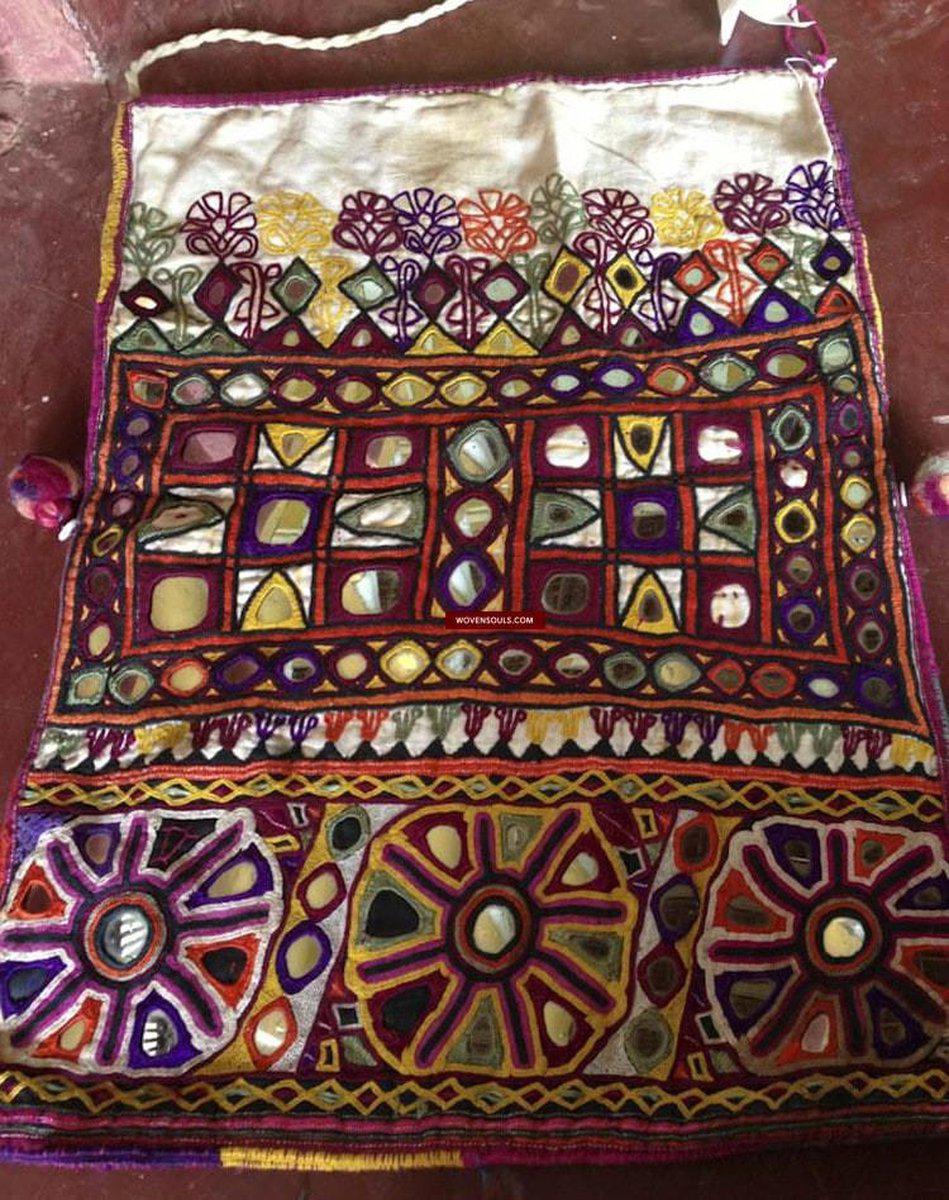 464 Vintage Dowry Bag-WOVENSOULS-Antique-Vintage-Textiles-Art-Decor