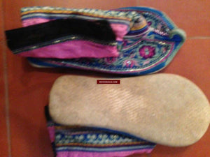 481 Vintage Embroidered Bridal Shoes - China Ethnic Minority-WOVENSOULS-Antique-Vintage-Textiles-Art-Decor