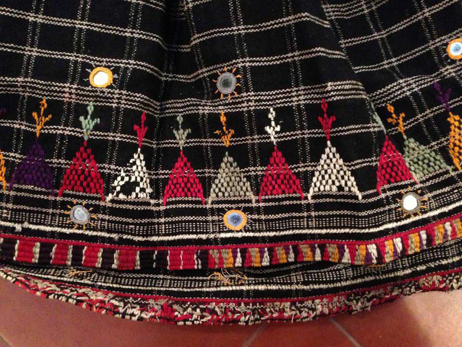 483 Vintage Bishnoi Skirt - Handwoven Wool-WOVENSOULS-Antique-Vintage-Textiles-Art-Decor