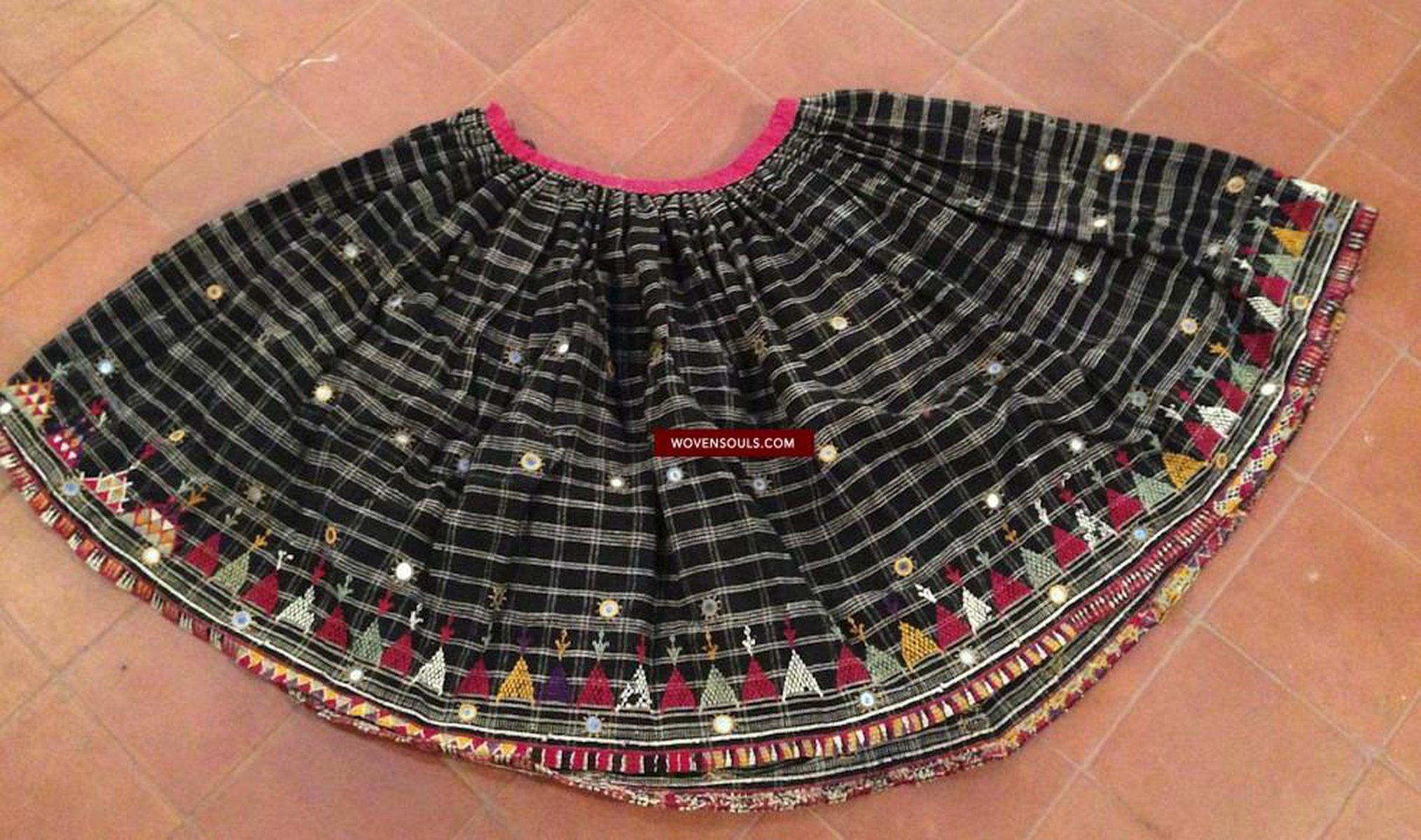 483 Vintage Bishnoi Skirt - Handwoven Wool-WOVENSOULS-Antique-Vintage-Textiles-Art-Decor