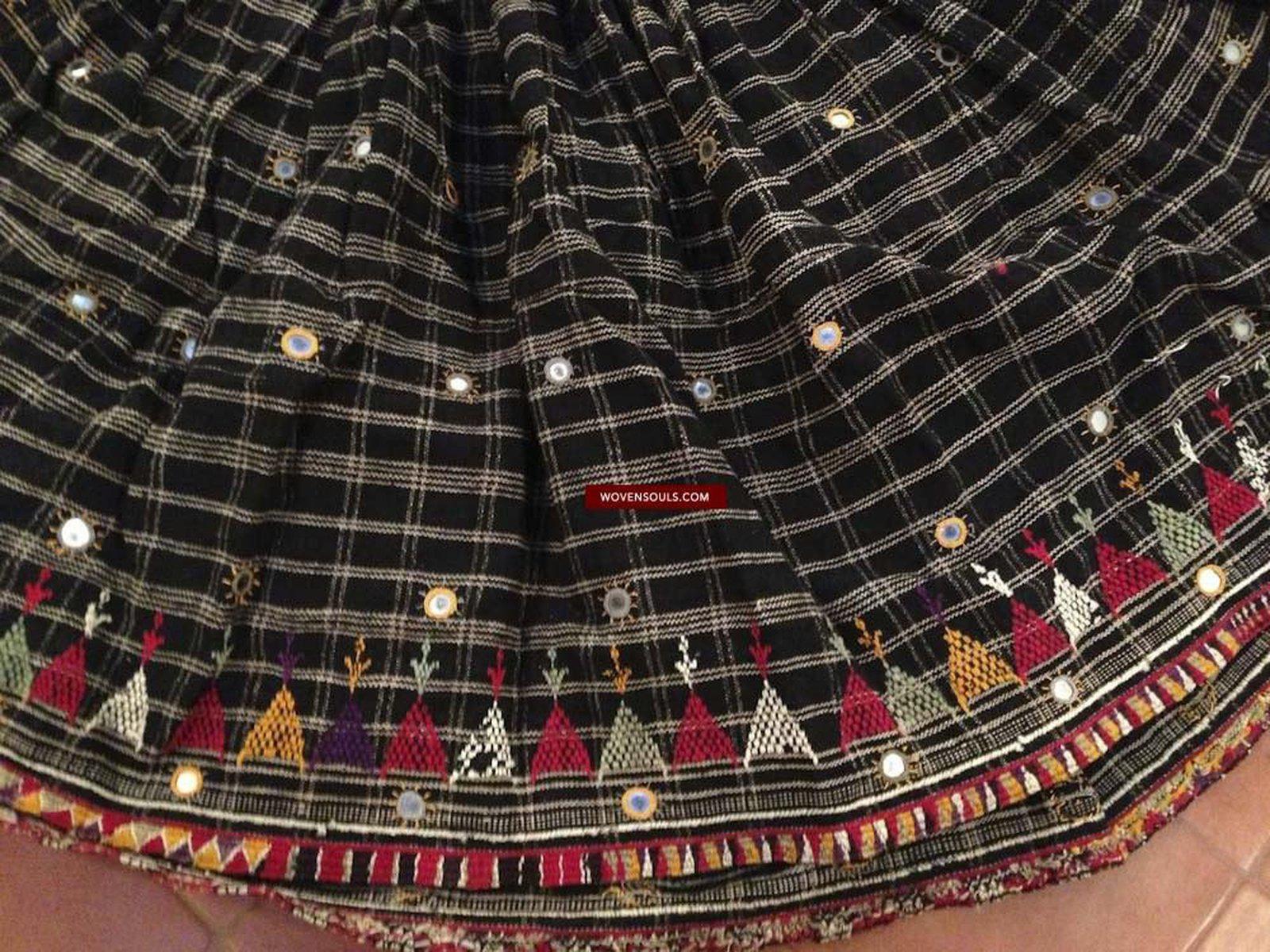 483 Vintage Bishnoi Skirt - Handwoven Wool-WOVENSOULS-Antique-Vintage-Textiles-Art-Decor