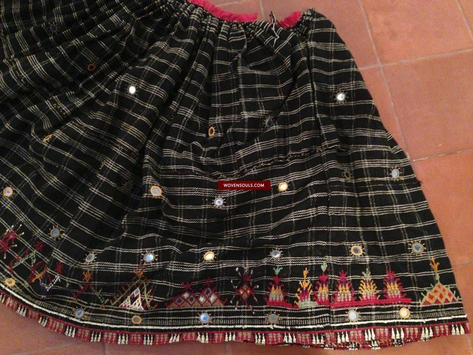 483 Vintage Bishnoi Skirt - Handwoven Wool-WOVENSOULS-Antique-Vintage-Textiles-Art-Decor