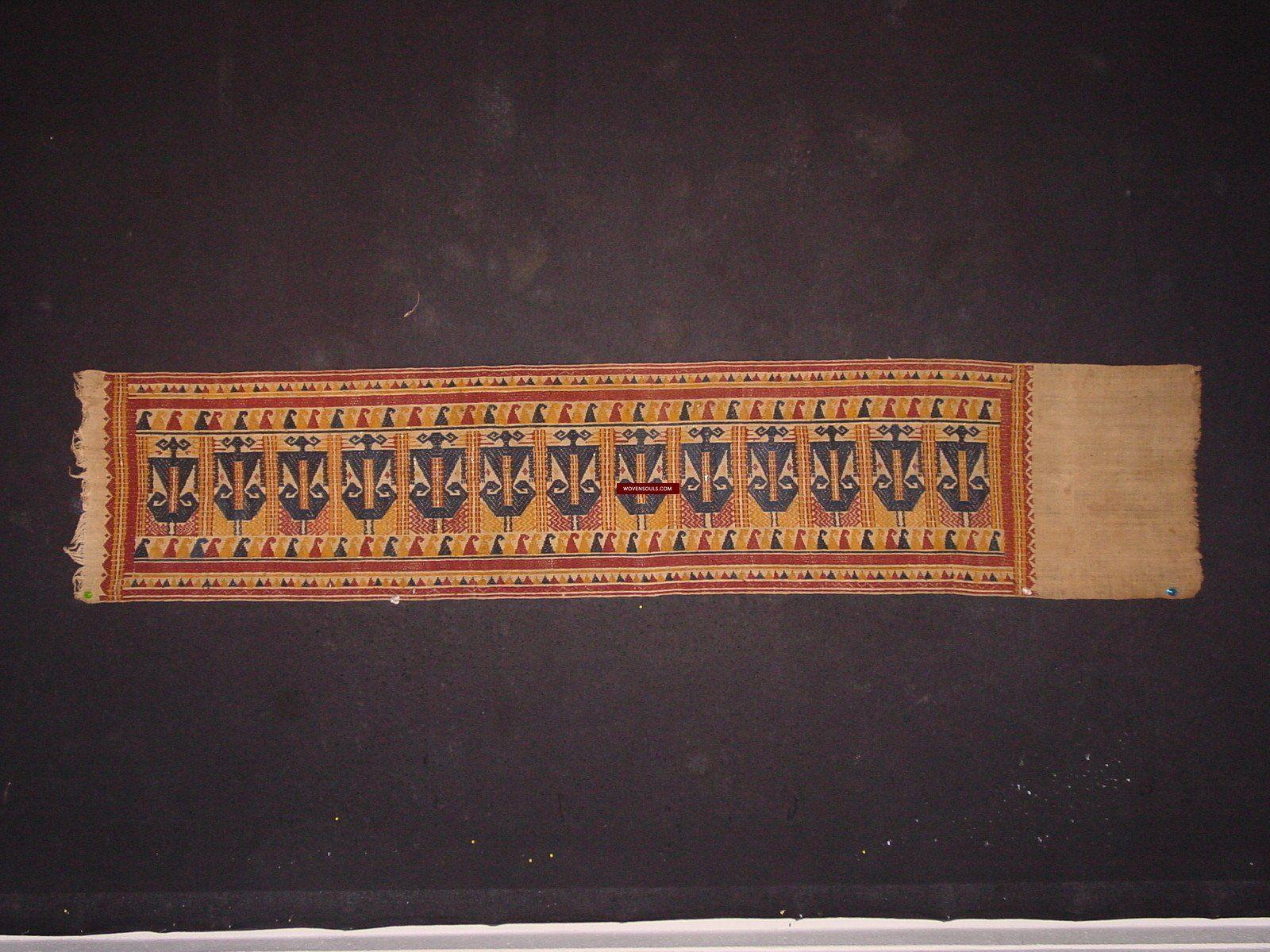 509 Antique Tatibin - Long Tampan Shipcloth 1800s-WOVENSOULS-Antique-Vintage-Textiles-Art-Decor