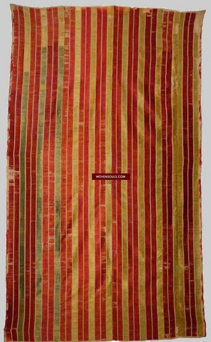 512 Thirma Bagh Phulkari with Rare Green Silk - 1800s-WOVENSOULS-Antique-Vintage-Textiles-Art-Decor