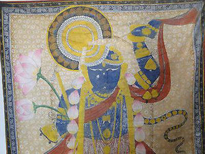 5148 SOLD - SRINATHJI PICHVAI PICHWAI PAINTING TRADITIONAL ART - RENOWNED ARTIST-WOVENSOULS-Antique-Vintage-Textiles-Art-Decor