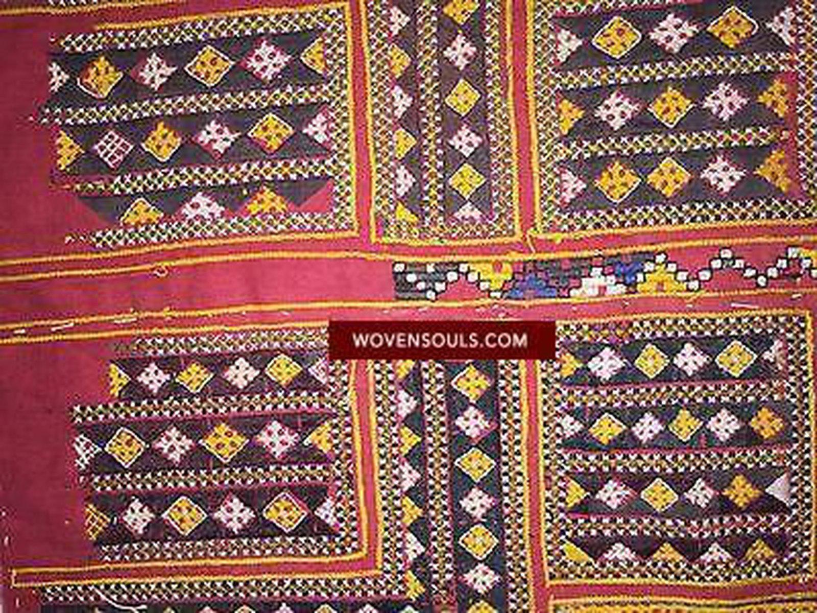 5156 Semi Antique Sind SIndh Thar Embroidery on Handwoven cotton-WOVENSOULS-Antique-Vintage-Textiles-Art-Decor