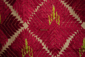 516 Old Khanjar Thirma Phulkari Bagh Punjab Textile-WOVENSOULS-Antique-Vintage-Textiles-Art-Decor