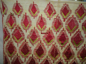 518 SOLD - Old Paan Thirma Phulkari Embroidery Shawl - Textile Art from Punjab-WOVENSOULS-Antique-Vintage-Textiles-Art-Decor