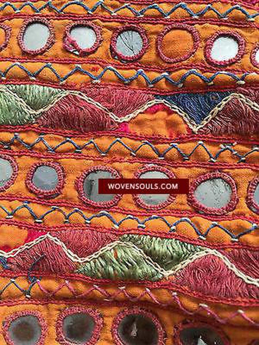 5180 460 SOLD Rare Vintage Textile Covers for Bullock Horns - ANimal Headdress-WOVENSOULS-Antique-Vintage-Textiles-Art-Decor