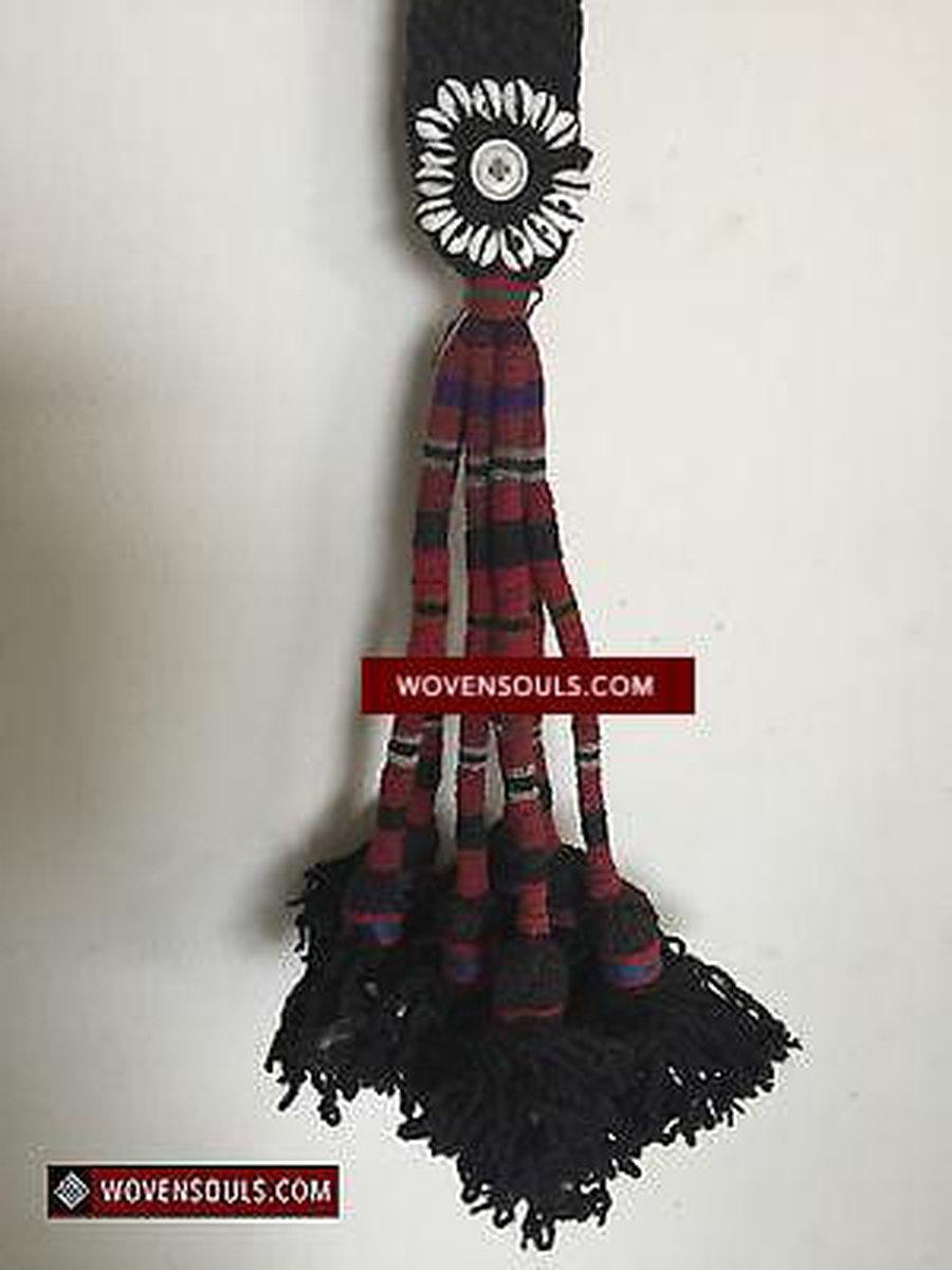 5203 SOLD Vintage Hair Ornament of the Dard Aryan People of Ladakh-WOVENSOULS-Antique-Vintage-Textiles-Art-Decor