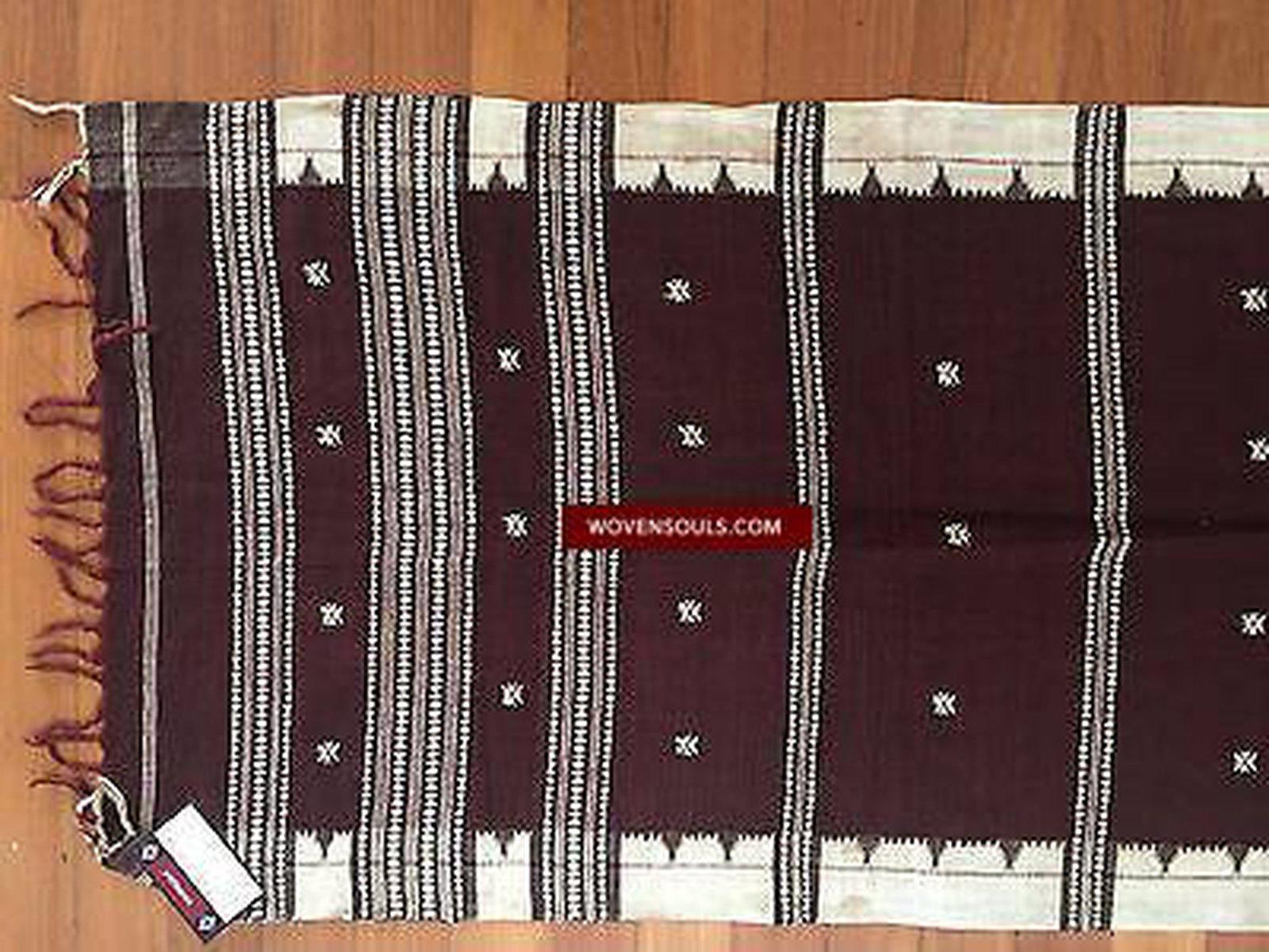 5210 Hand woven Cotton Odisha Shawl Textile - LOST?-WOVENSOULS-Antique-Vintage-Textiles-Art-Decor