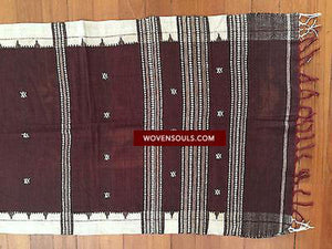 5210 Hand woven Cotton Odisha Shawl Textile - LOST?-WOVENSOULS-Antique-Vintage-Textiles-Art-Decor