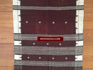 5210 Hand woven Cotton Odisha Shawl Textile - LOST?-WOVENSOULS-Antique-Vintage-Textiles-Art-Decor