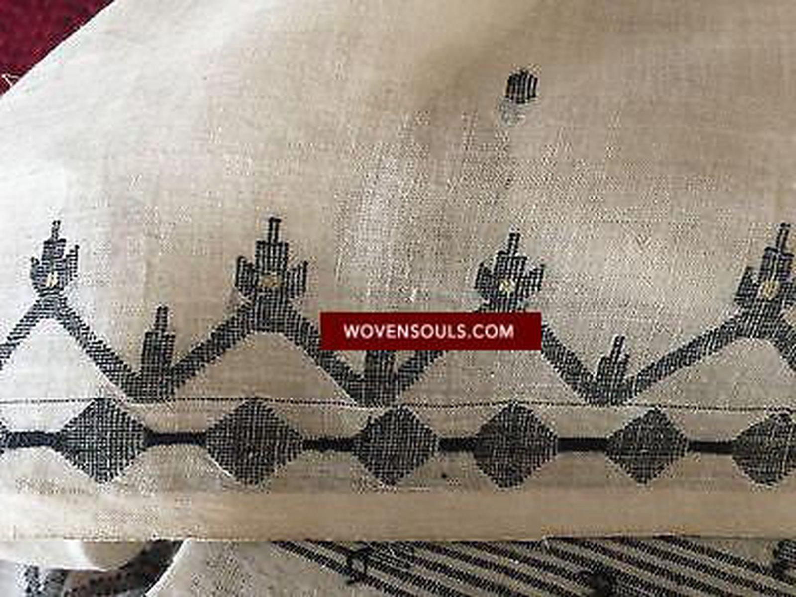 5221 SheerJamdani weaving on superfine Muslin - Scarf - Recently Made/ Stole-WOVENSOULS-Antique-Vintage-Textiles-Art-Decor