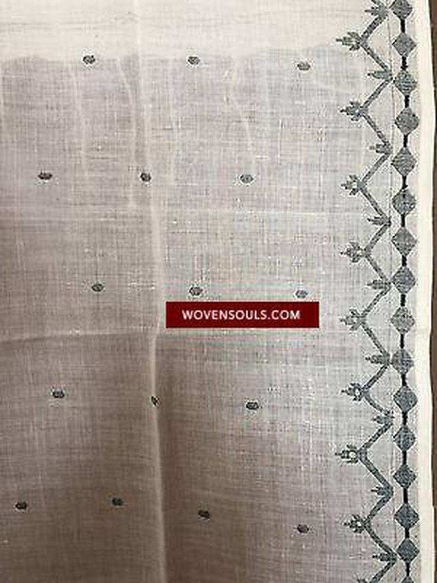 5221 SheerJamdani weaving on superfine Muslin - Scarf - Recently Made/ Stole-WOVENSOULS-Antique-Vintage-Textiles-Art-Decor