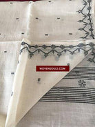 5221 SheerJamdani weaving on superfine Muslin - Scarf - Recently Made/ Stole-WOVENSOULS-Antique-Vintage-Textiles-Art-Decor