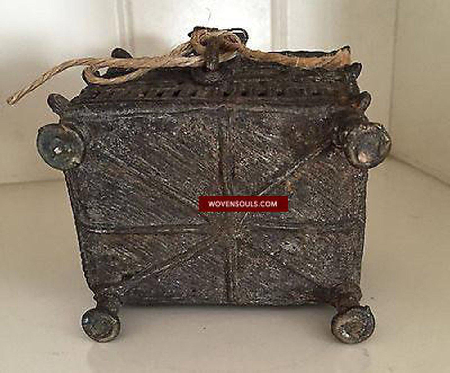 5229 Dokra Metal Tribal Box, Odisha India SOLD-WOVENSOULS-Antique-Vintage-Textiles-Art-Decor