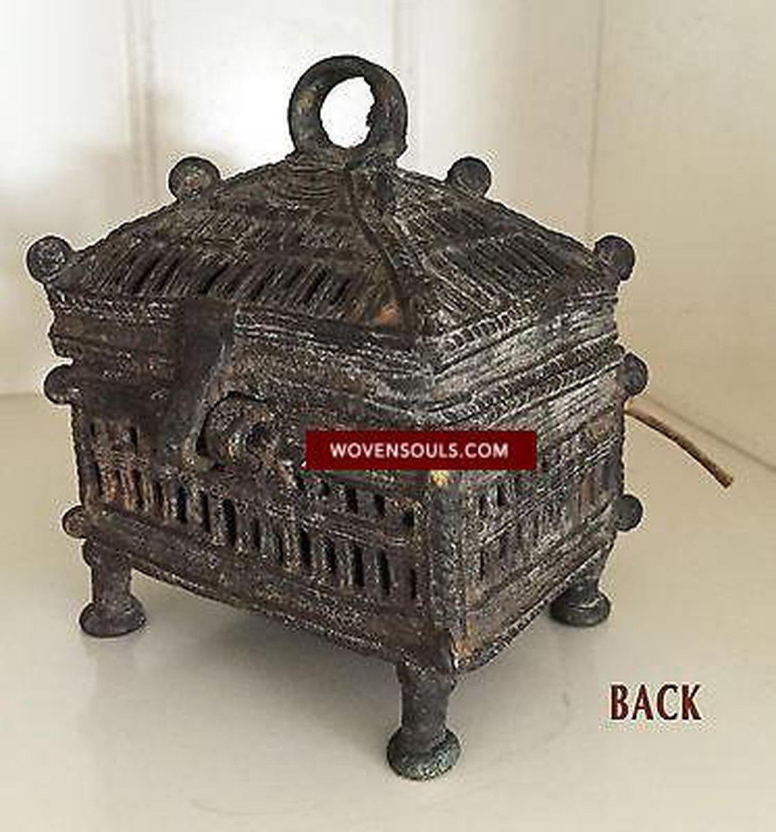 5229 Dokra Metal Tribal Box, Odisha India SOLD-WOVENSOULS-Antique-Vintage-Textiles-Art-Decor