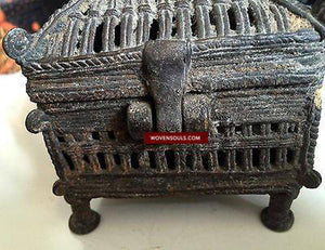 5229 Dokra Metal Tribal Box, Odisha India SOLD-WOVENSOULS-Antique-Vintage-Textiles-Art-Decor