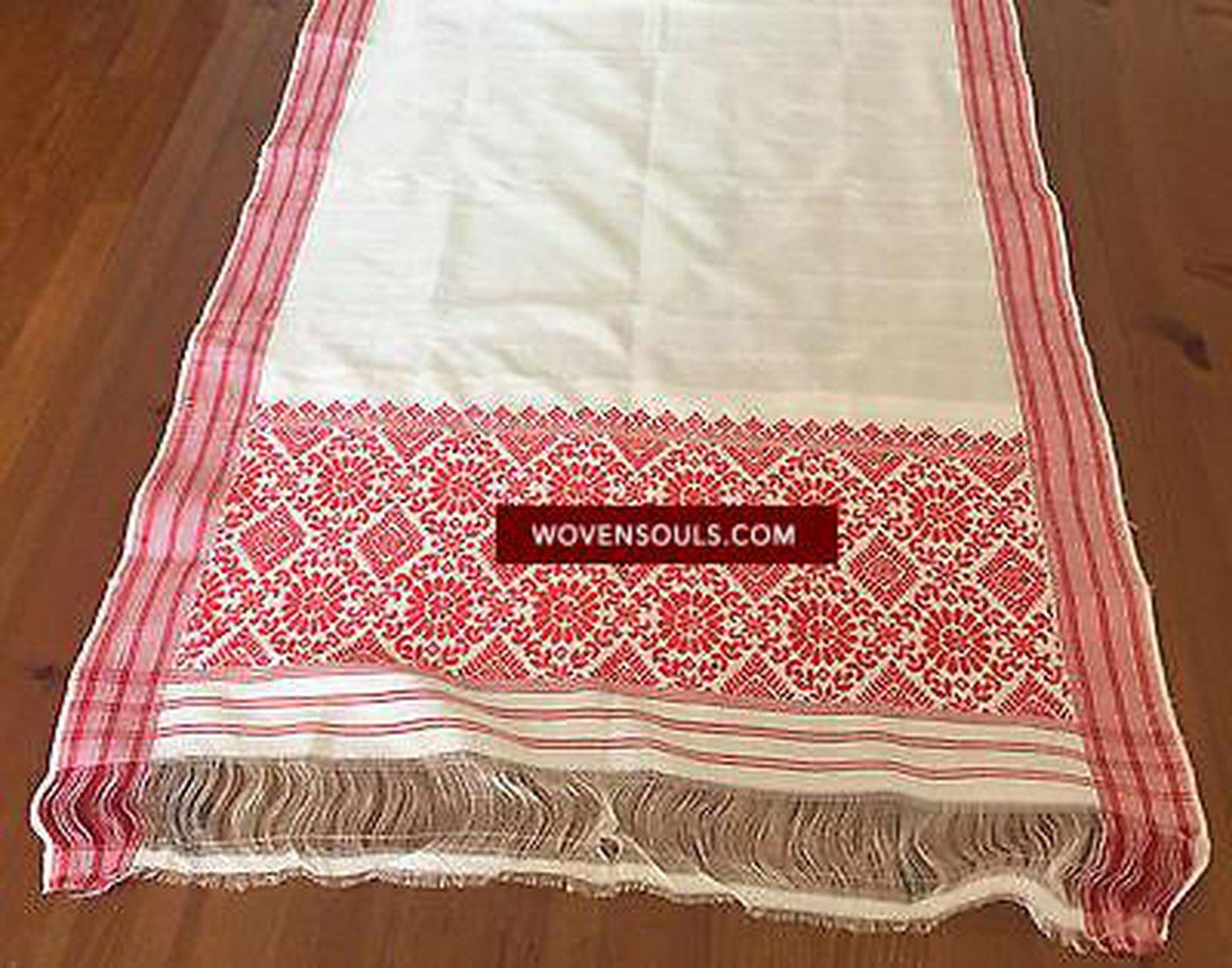 5231 Handwoven Silk Gamocha from Assam - Recently Made-WOVENSOULS-Antique-Vintage-Textiles-Art-Decor