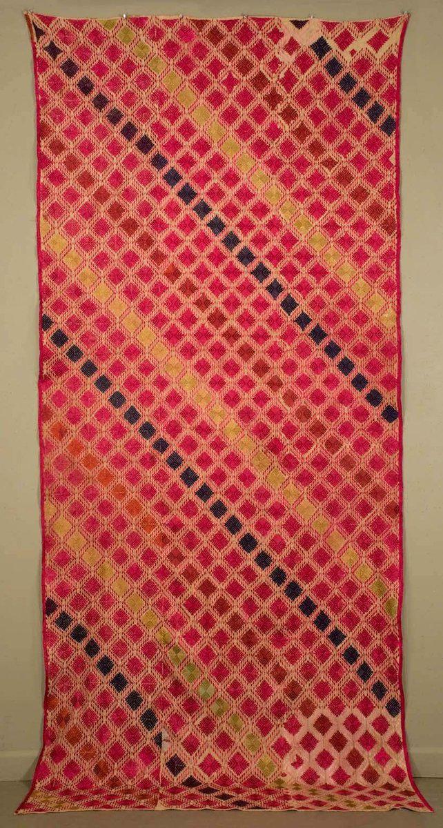 530 SOLD - Rare Old Pachranga Thirma Phulkari Embroidery Textile-WOVENSOULS-Antique-Vintage-Textiles-Art-Decor