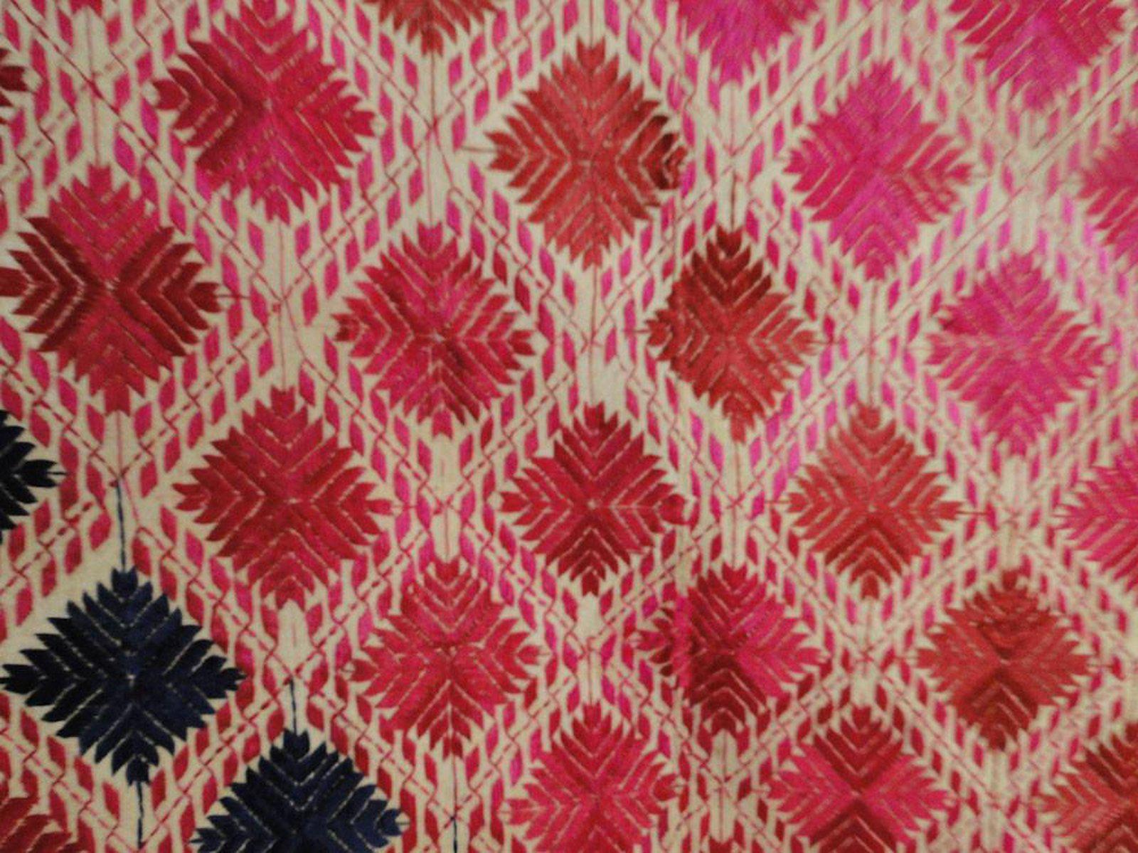 530 SOLD - Rare Old Pachranga Thirma Phulkari Embroidery Textile-WOVENSOULS-Antique-Vintage-Textiles-Art-Decor