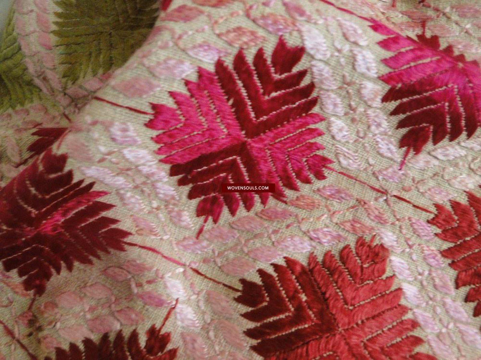 530 SOLD - Rare Old Pachranga Thirma Phulkari Embroidery Textile-WOVENSOULS-Antique-Vintage-Textiles-Art-Decor