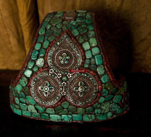 540-B Sold Old Ladakh Gilgit Headdress-WOVENSOULS-Antique-Vintage-Textiles-Art-Decor