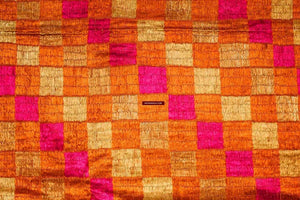 543 Checkerboard Phulkari Bagh with Gorgeous colors-WOVENSOULS-Antique-Vintage-Textiles-Art-Decor