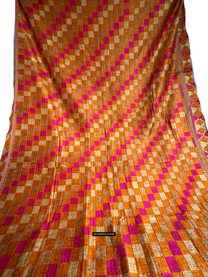 543 Checkerboard Vintage Phulkari Bagh mit wunderschönen Farben