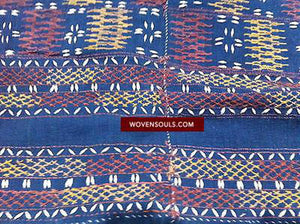 5523 Simple Hilltribe Tunic with Job's Tear Seed Embroidery - SOLD-WOVENSOULS-Antique-Vintage-Textiles-Art-Decor