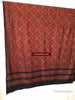 5525 Ajrakh Hand Block Printed Cotton Shawl - All Natural Dyes - Recently Made-WOVENSOULS-Antique-Vintage-Textiles-Art-Decor