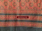 5525 Ajrakh Hand Block Printed Cotton Shawl - All Natural Dyes - Recently Made-WOVENSOULS-Antique-Vintage-Textiles-Art-Decor