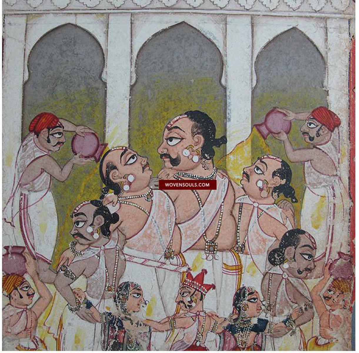 553 Pair of Old Bundi Painting - Holi & Janmashtami - WOVENSOULS Antique  Textiles & Art Gallery