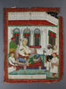 555 Old Indian Miniature Painting - Maharaja in court - Lucknow-WOVENSOULS-Antique-Vintage-Textiles-Art-Decor