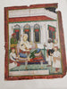 555 Old Indian Miniature Painting - Maharaja in court - Lucknow-WOVENSOULS-Antique-Vintage-Textiles-Art-Decor