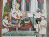 555 Old Indian Miniature Painting - Maharaja in court - Lucknow-WOVENSOULS-Antique-Vintage-Textiles-Art-Decor