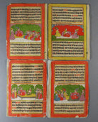 556 Set Of 4 Old Mewar Indian Miniature Paintings-WOVENSOULS-Antique-Vintage-Textiles-Art-Decor