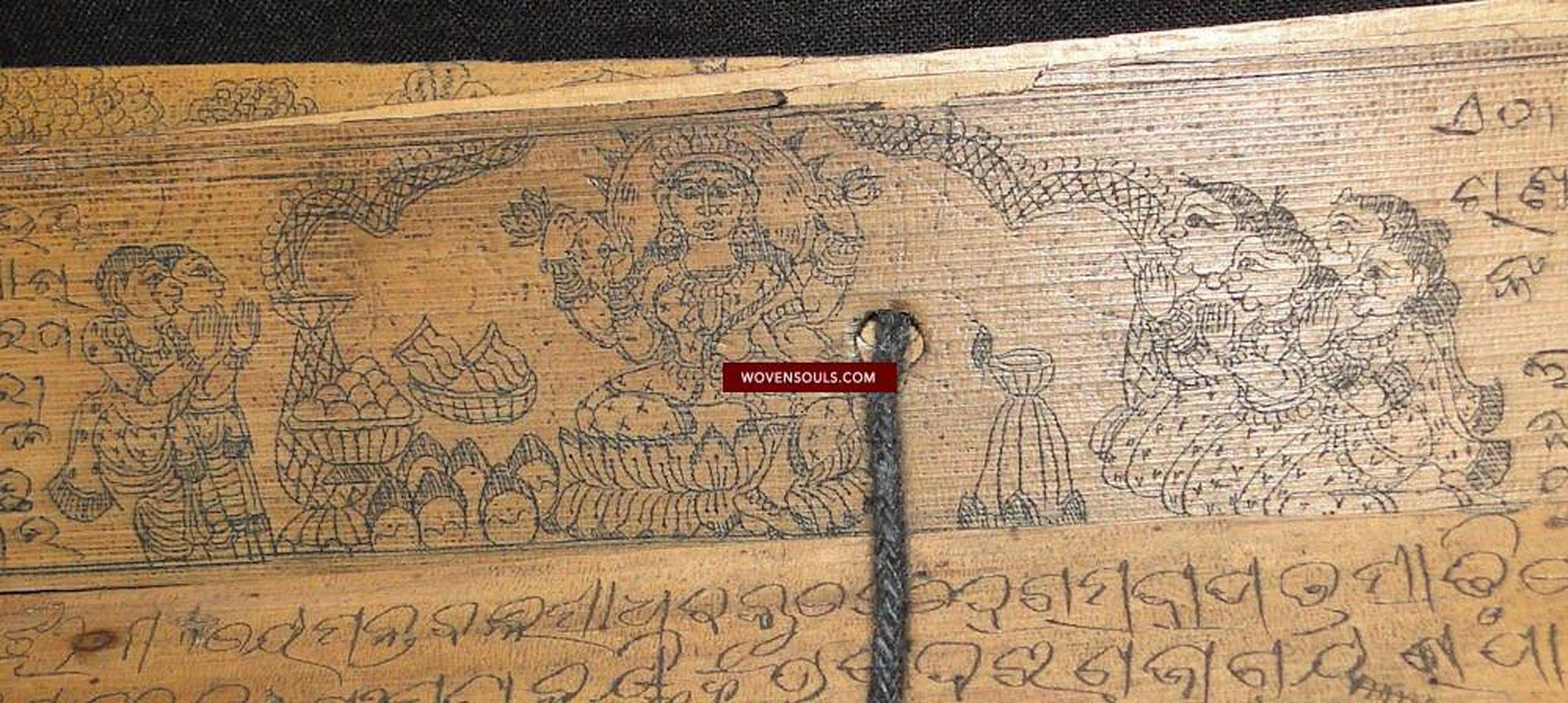 557 Mansucript Palm Leaf Orissa - Laxmi Purana-WOVENSOULS-Antique-Vintage-Textiles-Art-Decor