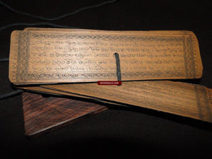 558 Old Indian Sanskrit Manuscript Palm Leaf - Hanuman Purana-WOVENSOULS-Antique-Vintage-Textiles-Art-Decor