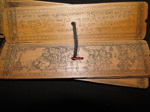 559 Rare Indian Manuscript Sanskrit Palm Leaf - Boeeta Bandaan - Important for Textile Lovers-WOVENSOULS-Antique-Vintage-Textiles-Art-Decor