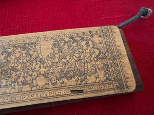 559 Manuscrito indio raro Hoja de palma sánscrita - Boeeta Bandaan - Importante para los amantes del textil