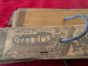 559 Raro manoscritto indiano Sanskrit Palm Leaf - Boeta Bandaan - importante per gli amanti del tessile