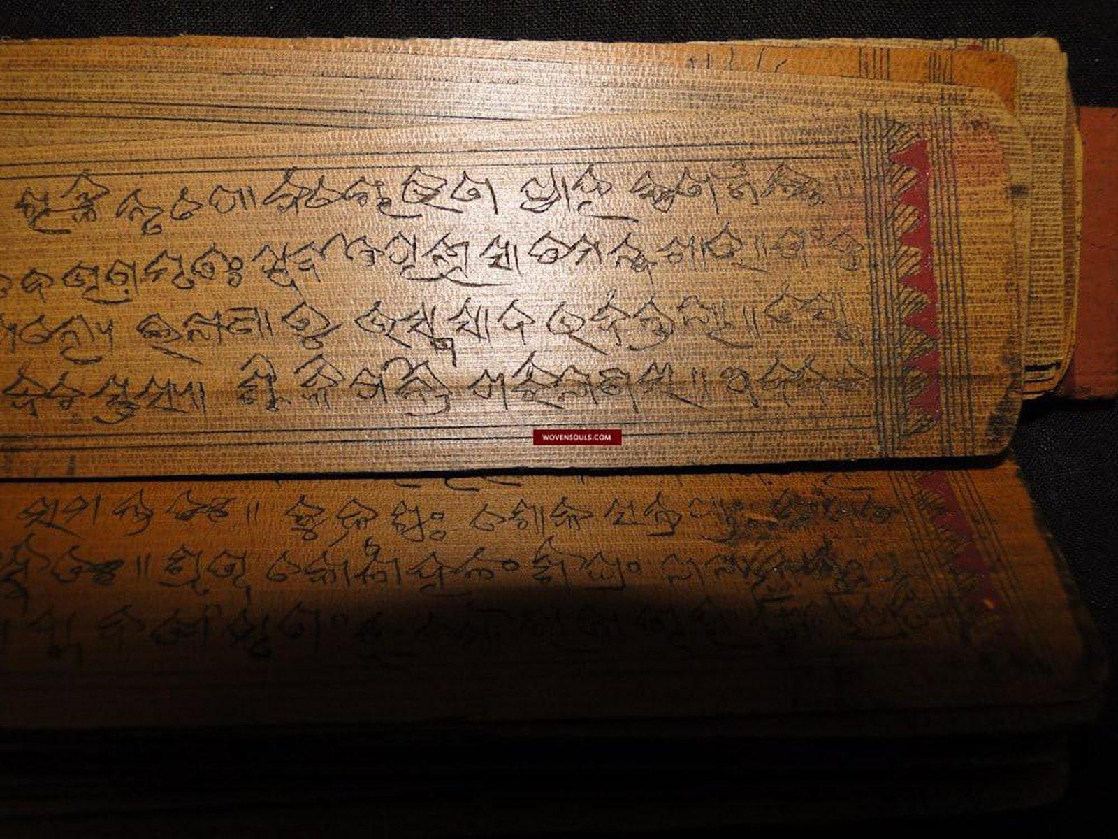 561 Old Indian Palm Leaf Manuscript- Geet Gobind-WOVENSOULS-Antique-Vintage-Textiles-Art-Decor