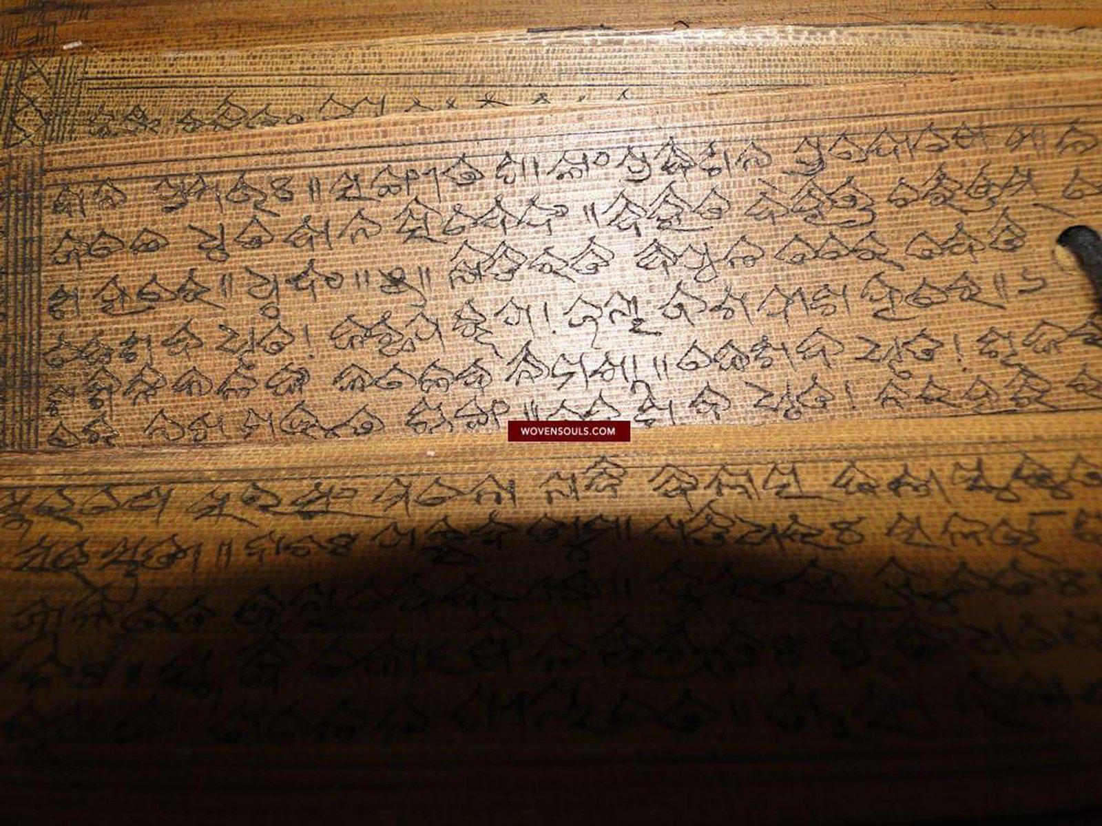 561 Old Indian Palm Leaf Manuscript- Geet Gobind-WOVENSOULS-Antique-Vintage-Textiles-Art-Decor