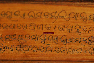 562 Old Indian Manuscript Palm Leaf Vaidya Shastra-WOVENSOULS-Antique-Vintage-Textiles-Art-Decor