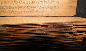 562 Old Indian Manuscript Palm Leaf Vaidya Shastra-WOVENSOULS-Antique-Vintage-Textiles-Art-Decor