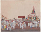 564 Old Indian Company School Mica Painting - Jaganntah Yatra Procession - Rituals & Festivals series - 3-WOVENSOULS-Antique-Vintage-Textiles-Art-Decor